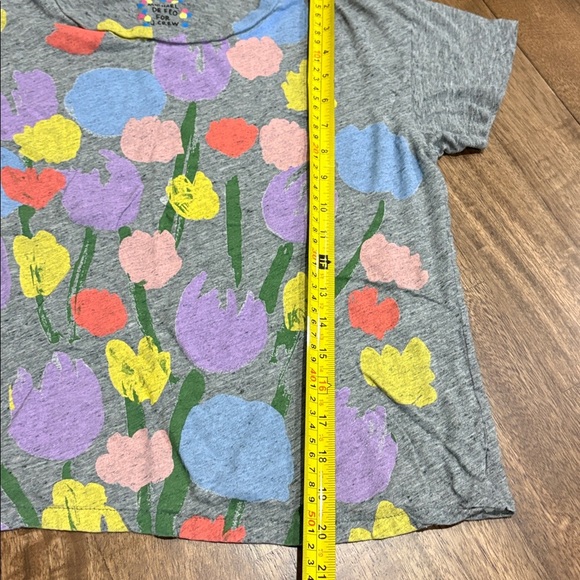 Michael de Feo for J. Crew Painted Tulips Cotton Modal Tee T-Shirt small AB - Picture 4 of 8
